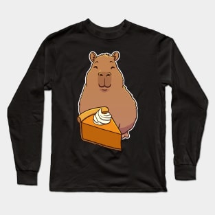 Capybara Pumpkin Pie Slice Long Sleeve T-Shirt